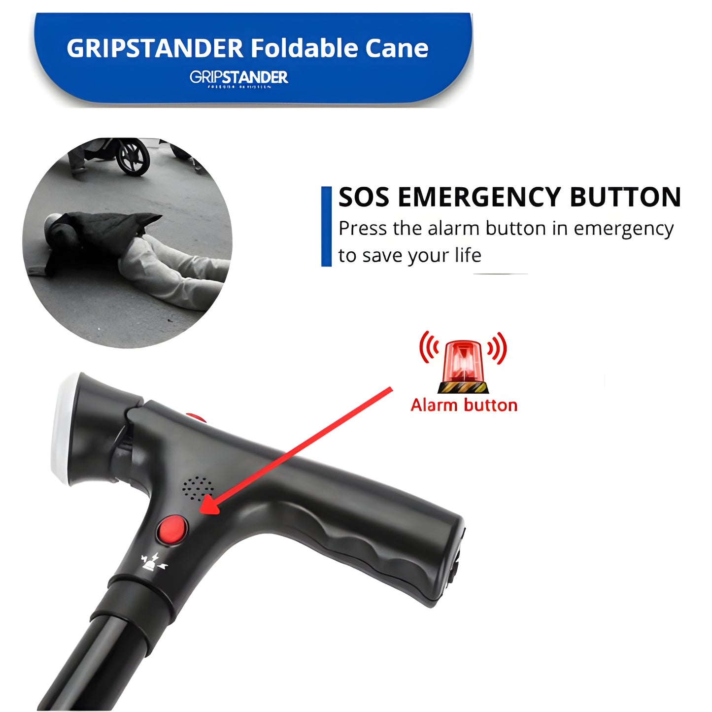 GripStander Foldable Walking Cane